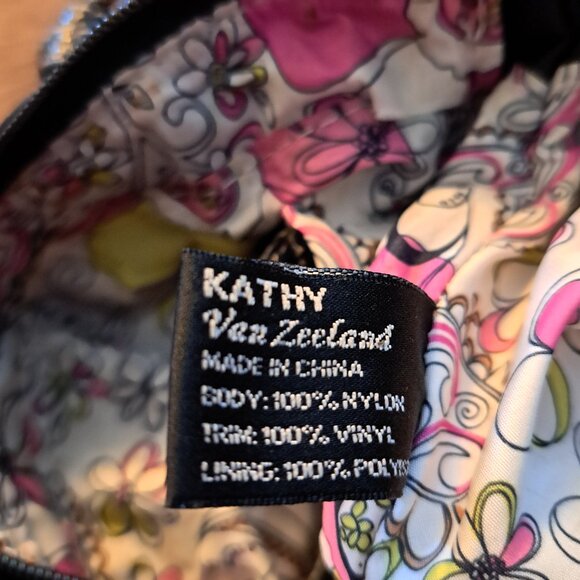 Kathy Van Zeeland Shoulder Bag W/Riveting Details&Fleur-de-lis Purse Charm Keych - Picture 10 of 12